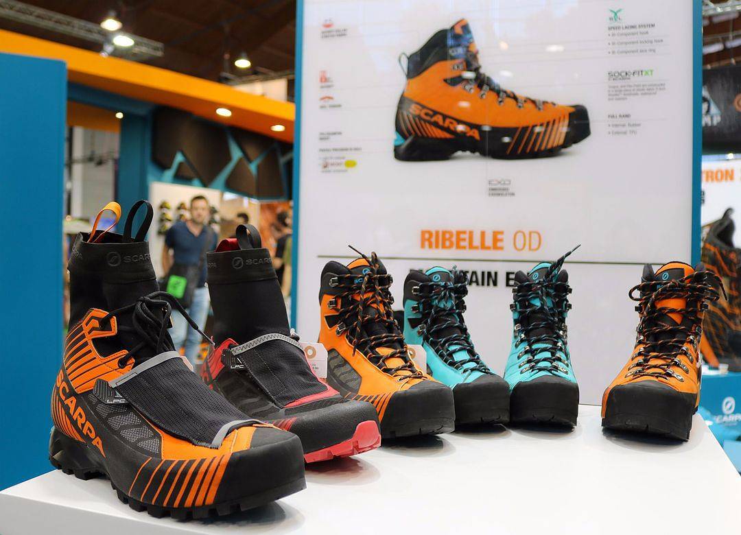 презентация новой линейки альпинистской обуви Scarpa Ribelle на выставке OutDoor 2017 во Фридрихсхафене
