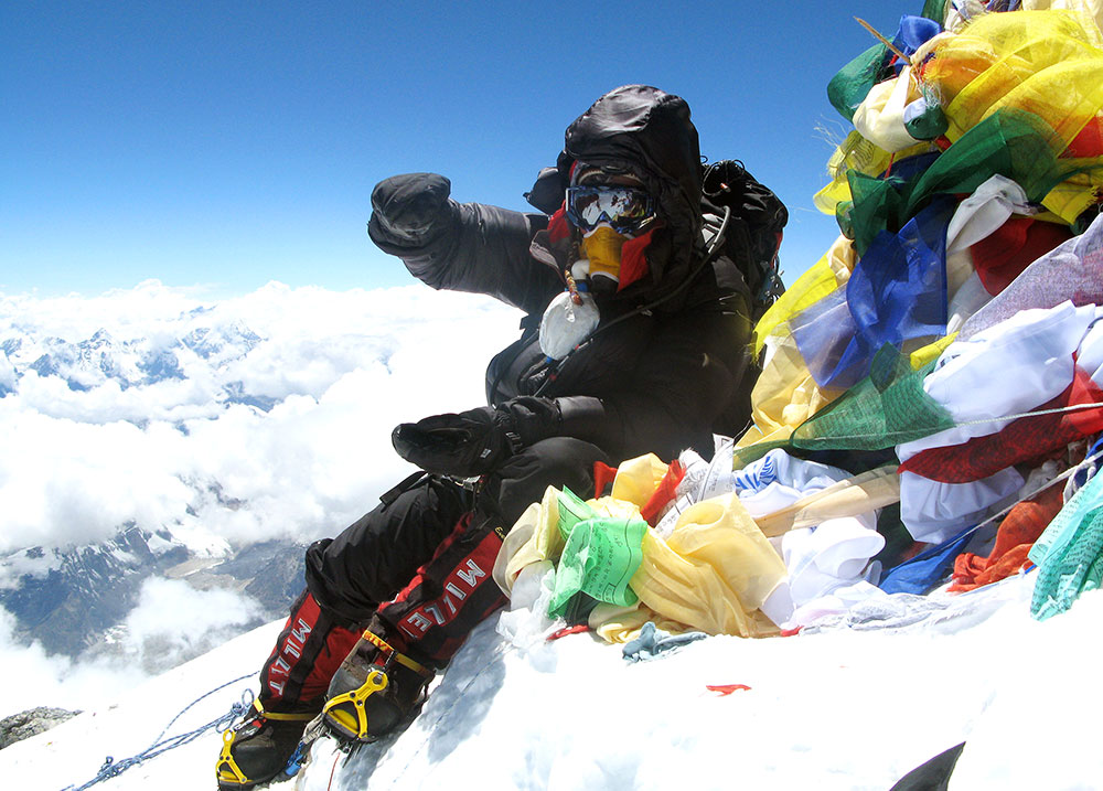 Сергей Ковалёв на вершине Эвереста