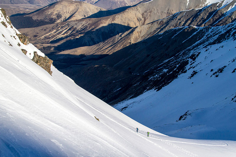 Jonathan Ellsworth and Paul Forward on the Marker Kingpin and G3 ION, MT Cheeseman backcountry, NZ