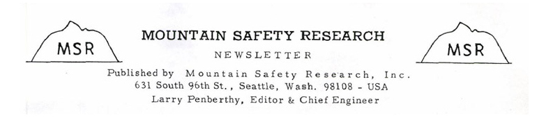 По-прежнему очарованный высокими горными пиками, окружавшими его в Holden Village, Пенберти набросал очертания вершин Бонанзы на титульной странице дебютного информационного письма от Mountain Safety Research.