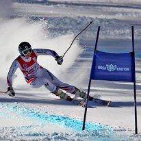 Мария Бедарева на олимпийской трассе супергиганта в Сочи
