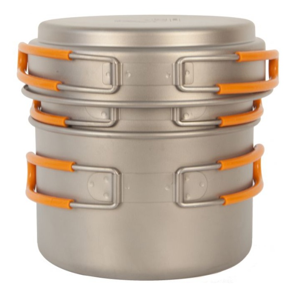 Набор титановой посуды NZ Ti Pot Set серый 1200/800/400МЛ TS-014