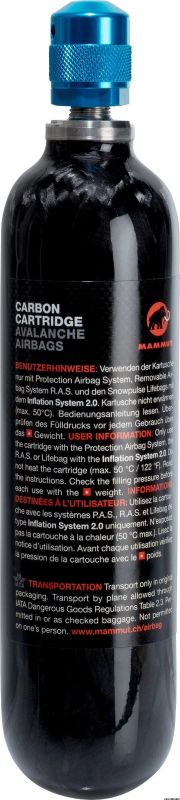 Картридж с Mammut азотом Mammut Carbon Cartridge 300 Bar Non-Refillable черный